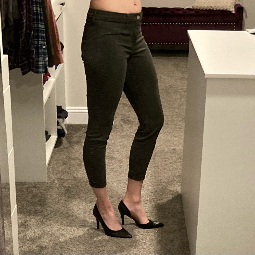 J Brand Anja Olive Cropped Jeans